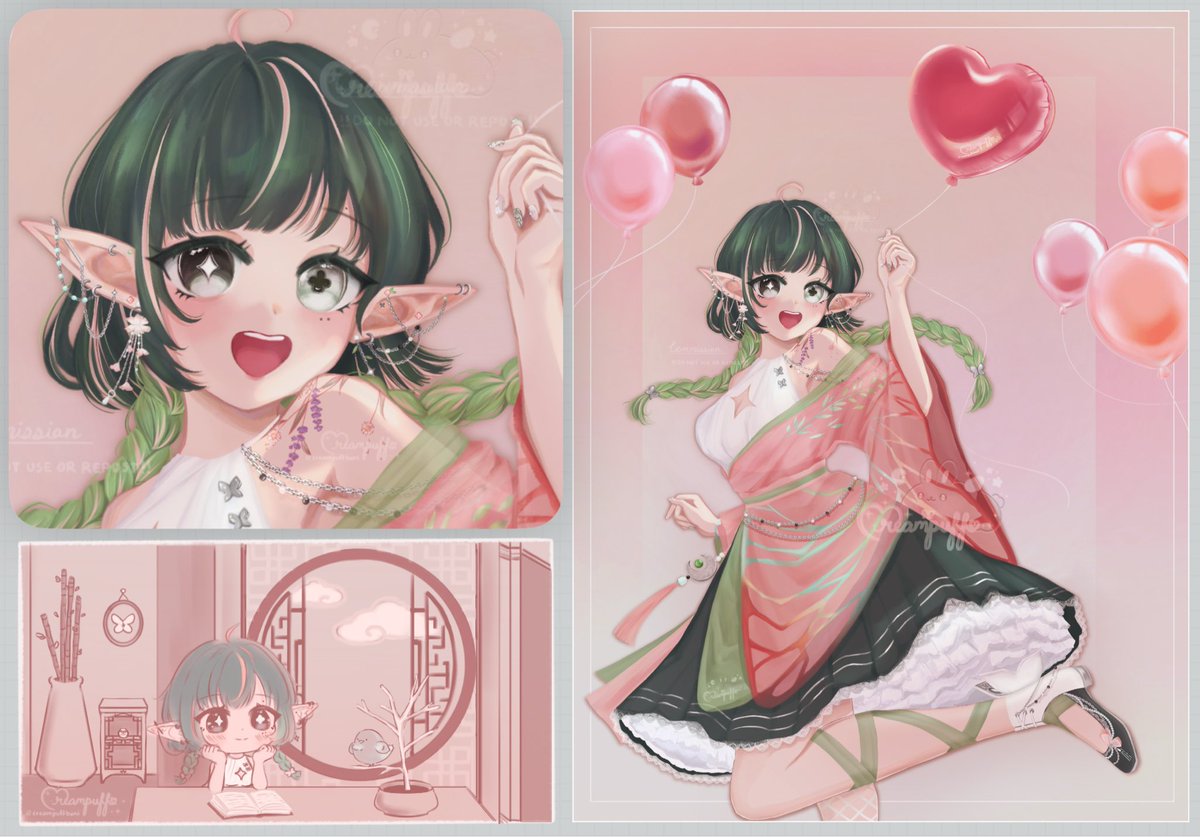 creampuffbuni's tweet photo. i feel a little proud of how the rendering came out for the earrings and nails! i made a smol art collage that will hopefully show those details a bit clearer, since my original post kinda pixelated them a lot more than anticipated… (｡Ŏ ᗜ Ŏ ̆ ｡) https://t.co/5S4fJjGtla