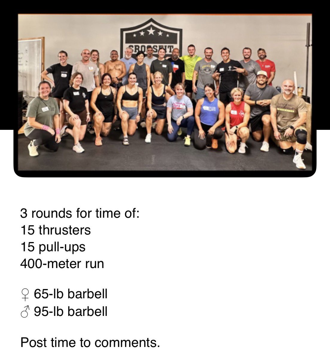 AlexSandel4u's tweet photo. Everyday is a a good day for a CrossFit finisher WOD… Today’s was another from the week… 

Yes I missed Tuesday and Wednesday😱

Did one yesterday this was Tuesday Sep22nd.

My RX was 13:05 https://t.co/BEVrWYZylX