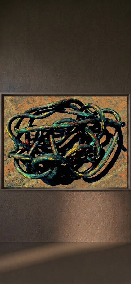 sevnofficial's tweet photo. Improvisation with collapsible pump hose and acrylic #SevnArt #art #fineart #artistonx #abstractart #acrylic https://t.co/BJjo6ewZZ1