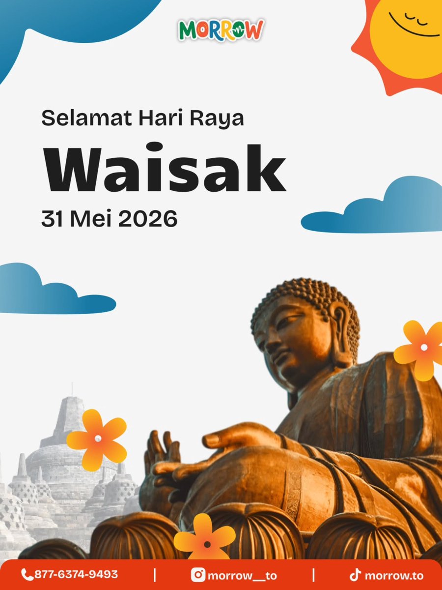 Maria_230080Pea's tweet photo. Selamat Hari Raya Waisak. Semoga momen suci ini membawa kedamaian, kebijaksanaan, dan kebahagiaan. Mari terus menebarkan kebaikan serta menjalani setiap langkah dengan hati yang tenang. https://t.co/wKLDx37j5o