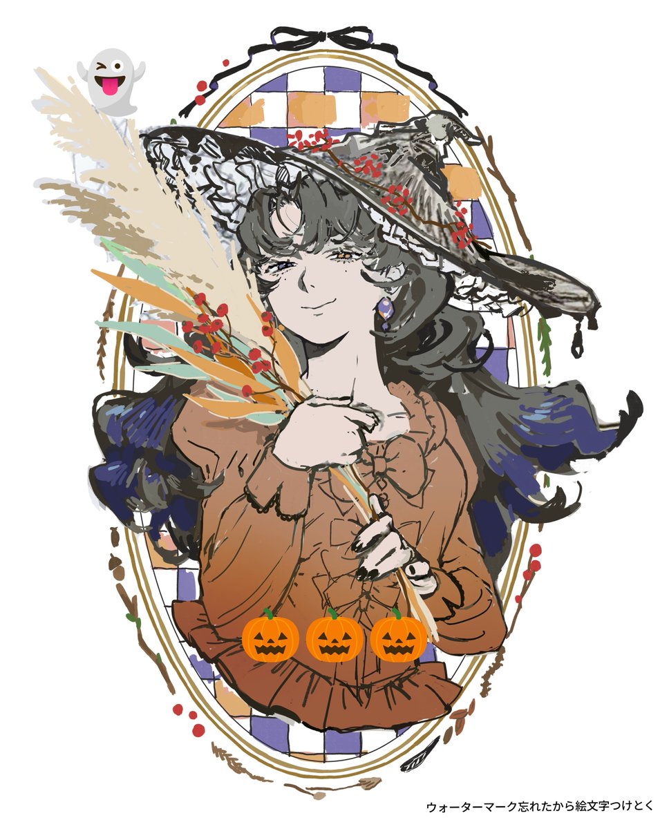 yotsuya_428428's tweet photo. 何を血迷ったのか計画に全くなかったハロウィン絵を描き始めてさすがに首を絞めている https://t.co/IBtIbTrlXZ