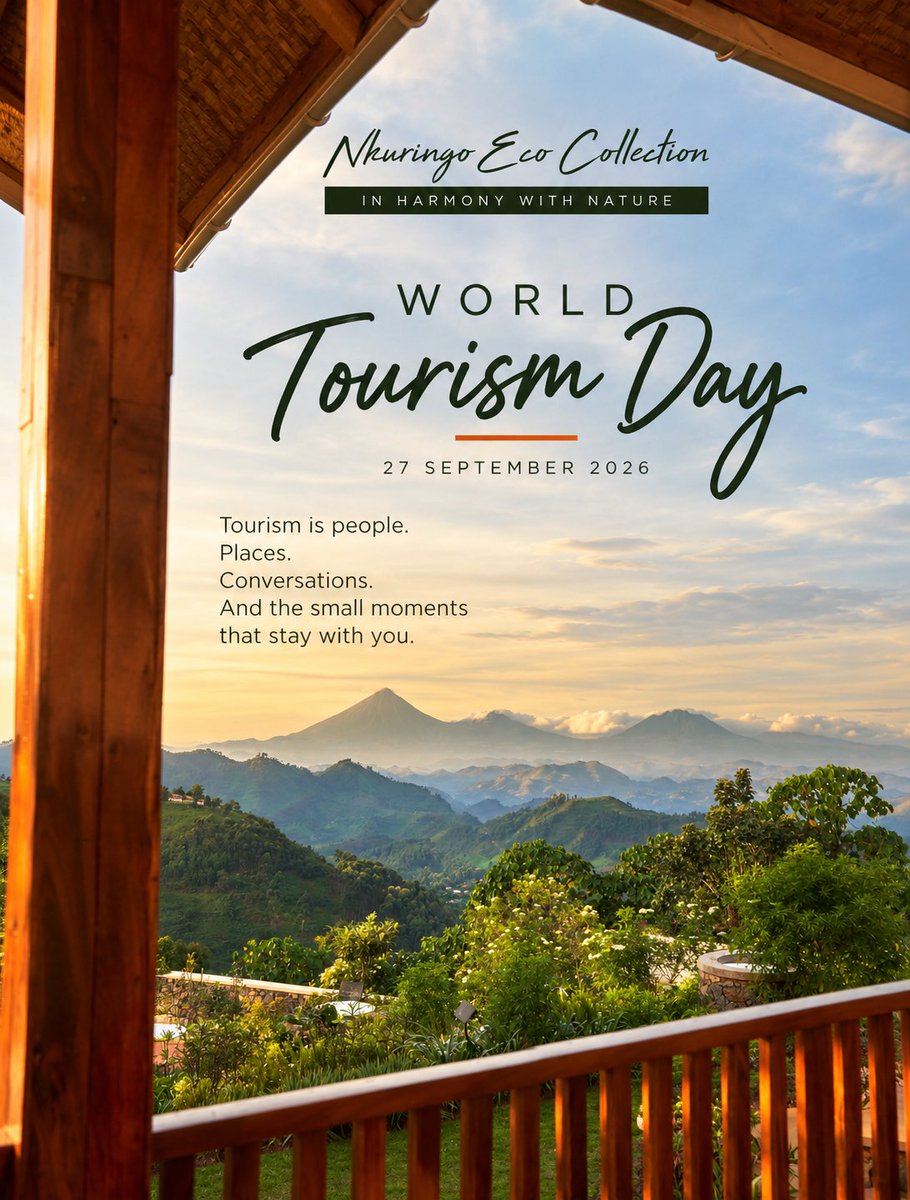 NkuringoEco's tweet photo. World Tourism Day has us thinking about the small things that make a stay.

An early prep before a gorilla trek. Another coffee before the road. Someone remembering what time you leave tomorrow.

We celebrate these moments happen every day.
Happy #WorldTourismDay #WTD2026 https://t.co/rfNWzNwE5P