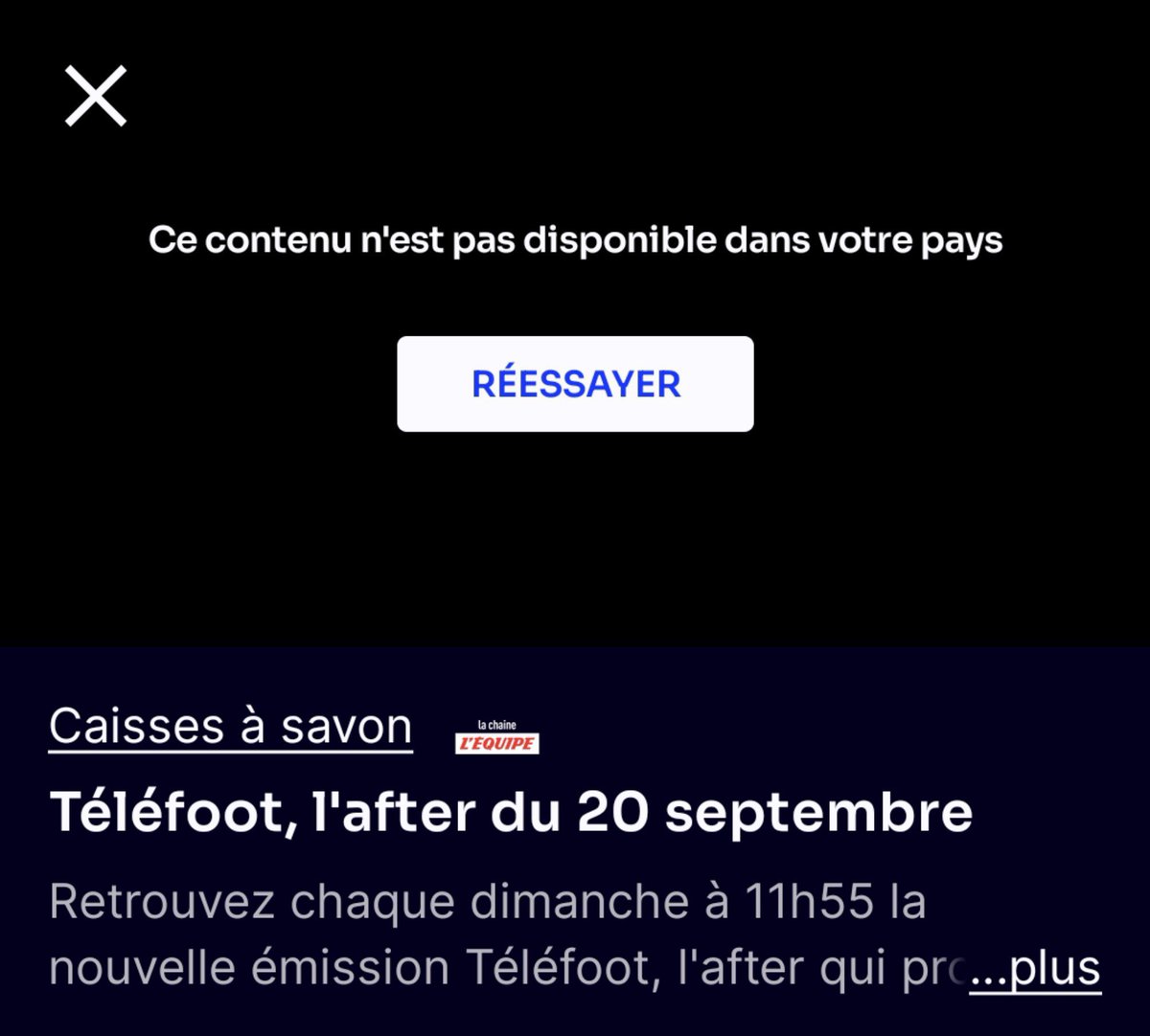 RaymondeTadda's tweet photo. @telefoot_TF1 l'after avec @lequipe sur @tf1plus indisponible pour la Guadeloupe, car pour eux nous sommes un autre pays 😡😡 

Bon ben on écoutera les commentaires sur Zidane une autre fois puisque ça continue encore et encore ! https://t.co/fwdcFrkDF4