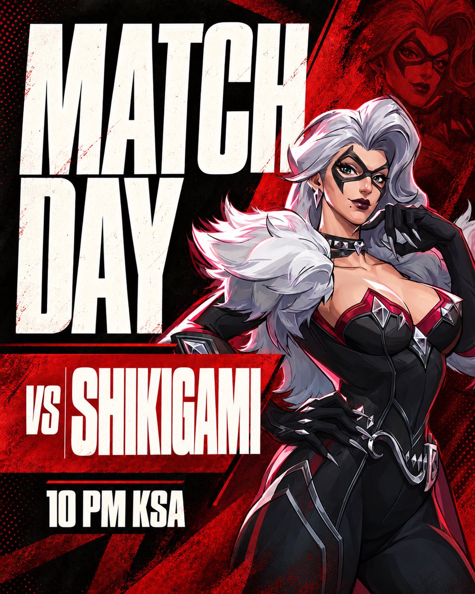 DisbandMR's tweet photo. MATCH DAY.

Claws out. We’re coming for the W.

⚔️ DISBAND vs @ShikigamiGGs 
🕙 10 PM KSA

#LetsDisband | #MarvelRivals https://t.co/B8wMWUhCCh
