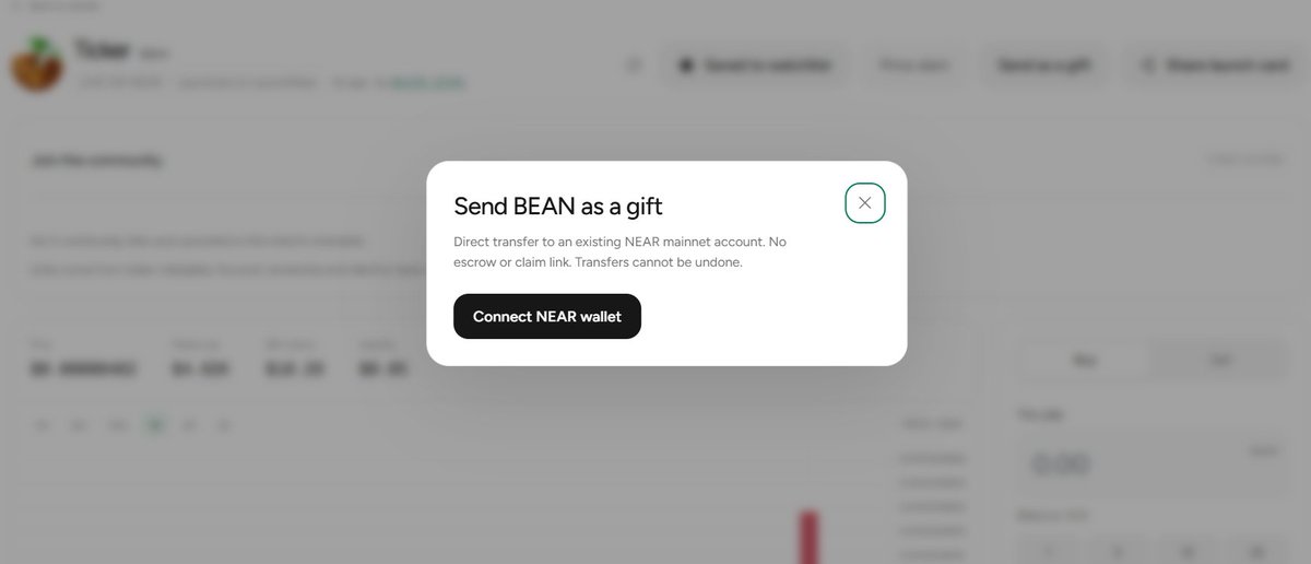 LaunchNear's tweet photo. NEW!

Token gifting is now live on LaunchNear 

Pick a token → tap “Send as a gift” → enter your friend’s NEAR account → review and sign.

Straight from your wallet to theirs. No claim links, no extra steps for the recipient. https://t.co/VBPhvbMnLv