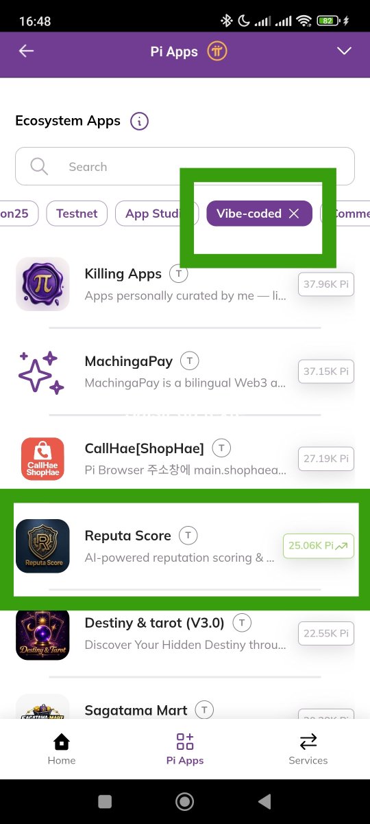 ReputaScore's tweet photo. 🚨 Important Announcement for Reputians

​Due to a temporary technical issue currently being addressed by the Pi Network Core Team on the Mainnet environment, users can temporarily access Reputa Score via the Vibe-coded tab inside the Pi Browser ecosystem! ⚡

​Most features are fully operational, though a few functions (such as wallet-based in-app purchases) may be temporarily limited while the fix is deployed.

​🔗 Direct Access Link:

https://t.co/SmkGXy1ry2

​Thank you for your patience and ongoing support! Stay tuned for further updates. 🛡️🔥

​#PiNetwork #ReputaScore #Web3 #PiApps #CryptoMarkets