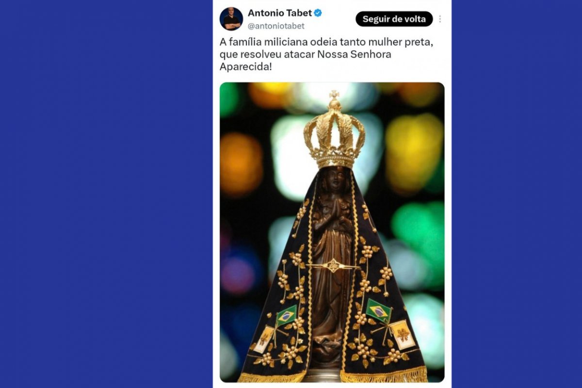sapiencia_pura's tweet photo. 🚨 DINO DERRUBA DECISÃO DE MENDONÇA!

Flávio Dino cassou a ordem que havia retirado do ar a postagem de Antonio Tabet sobre Nossa Senhora Aparecida e determinou o restabelecimento das publicações atingidas.

E deixou um ponto central: para censurar Tabet, seria preciso presumir que a expressão “família miliciana” se referia a um candidato específico.

Debate político não pode ser interditado por presunção.

LIBERDADE DE EXPRESSÃO NÃO PODE TER LADO.

PRA CIMA DELE DINO🦖