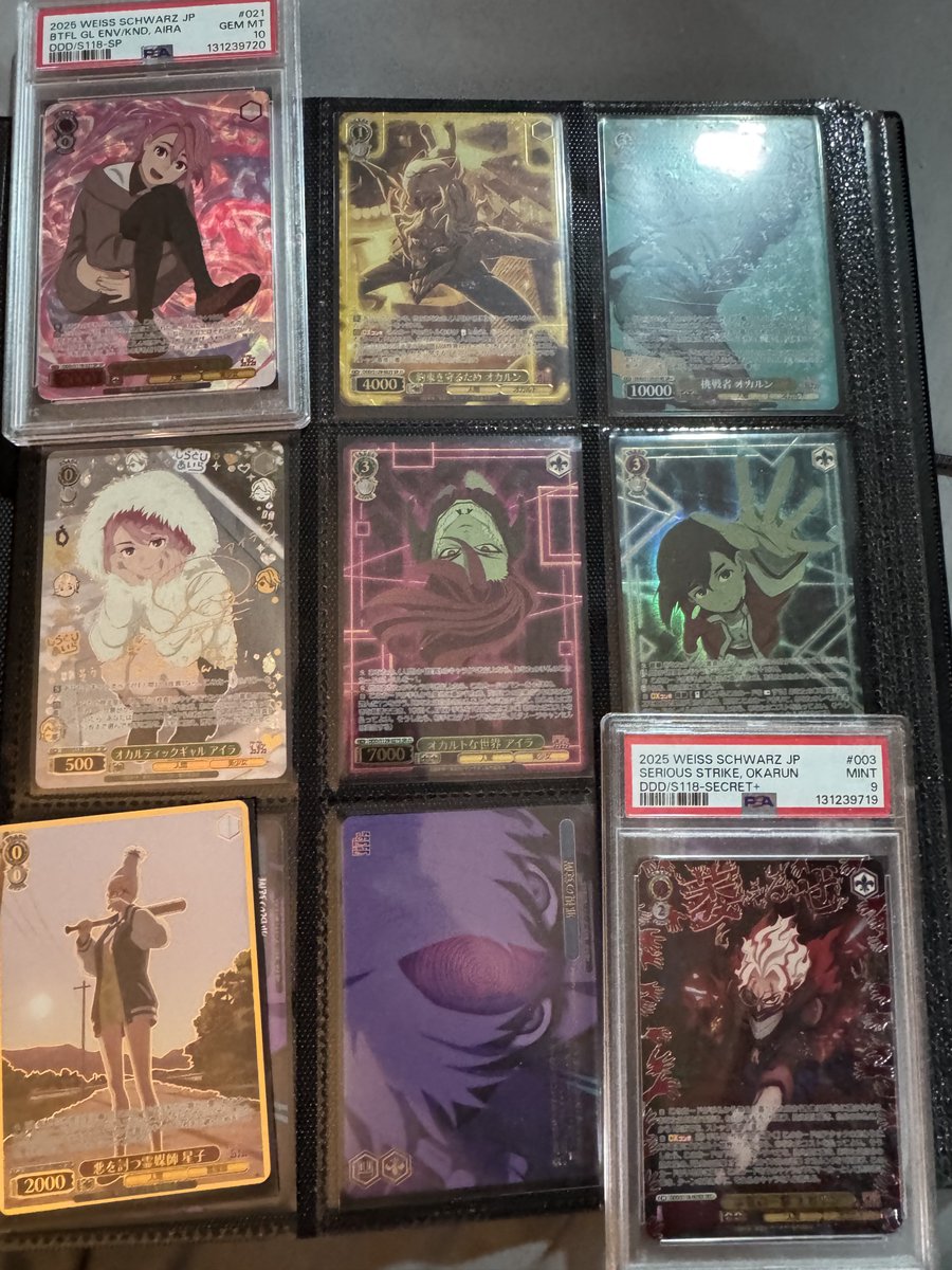 flocksofseagull's tweet photo. @dandadontcare I’m sorry to say I love the weiss cards. I ended up up buying a whole case of the season 2 boosters way less than that card. Although I did buy that okarun and got cooked grading it :( not in it for the money the art makes me happy https://t.co/x6QtR3VnKk