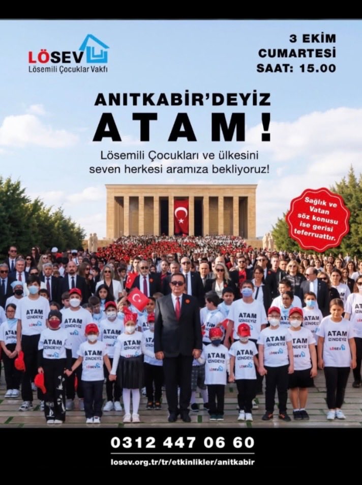 karayelgurbet's tweet photo. Umut varsa mücadele var.
Mücadele varsa biz varız.
3 Ekim’de LÖSEV aileleri olarak Anıtkabir’de buluşuyoruz.
#3EkimdeLÖSEVleAnıtkabirde https://t.co/3dnBWqWPcg