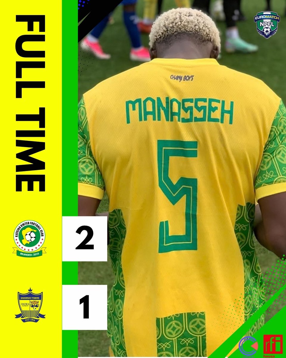 katsinaunited's tweet photo. FULL-TIME
Goals from Luis Dadong and Mukhtar Ismail secure all three points for us at the Muhammadu Dikko Stadium.
Katsina United 2–1 Doma United
#npfl26 #katdom
#KATDOM #NPFL26 https://t.co/gzzPXlEffc
