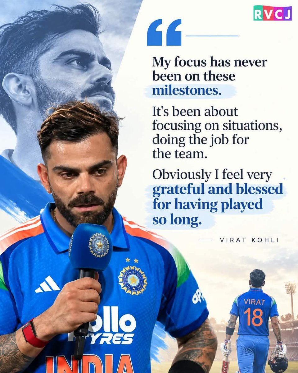 RVCJ_FB's tweet photo. Virat Kohli on milestones https://t.co/T8KlNTw3iI