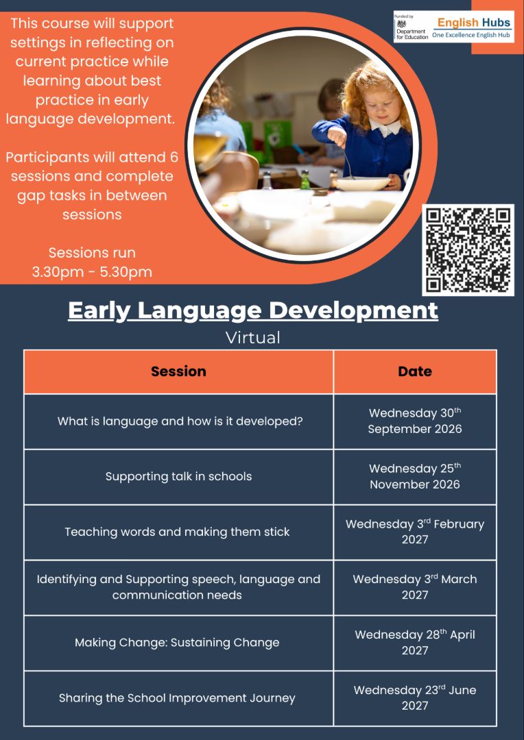 OneExcellenceEH's tweet photo. Join us for CPD sessions on early language development, available as a flexible online programme or face-to-face at St Michael’s C of E Primary School. 

https://t.co/wfMr5VTZDT 

https://t.co/QgaNUNVCoI 

#EarlyYears #EarlyLanguage https://t.co/NG7z0Pi1IQ