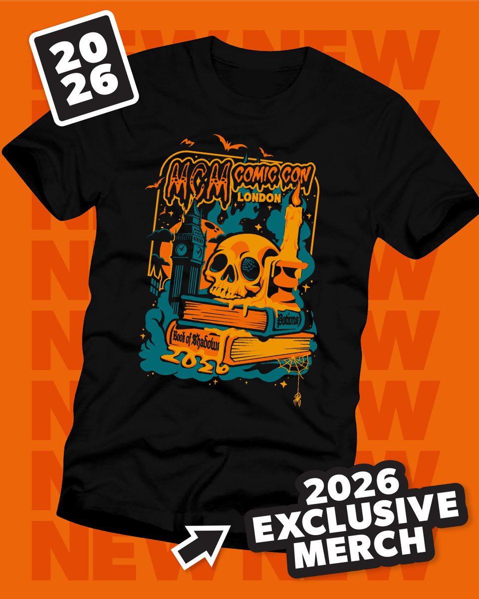 MCMComicCon's tweet photo. The MCM London Comic Con official merch tee 🔥

Featuring this show's design by @artofdanny ✨ head to the merch store to grab yours this October! https://t.co/iLj6YsJyjr