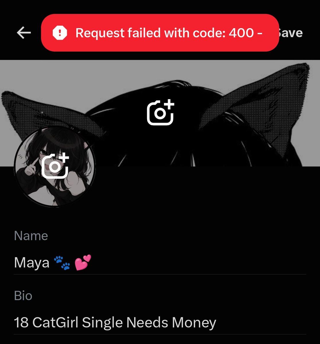 MayaMeows's tweet photo. Screw you @elonmusk let me change my pfp https://t.co/AhHHVo5ynY