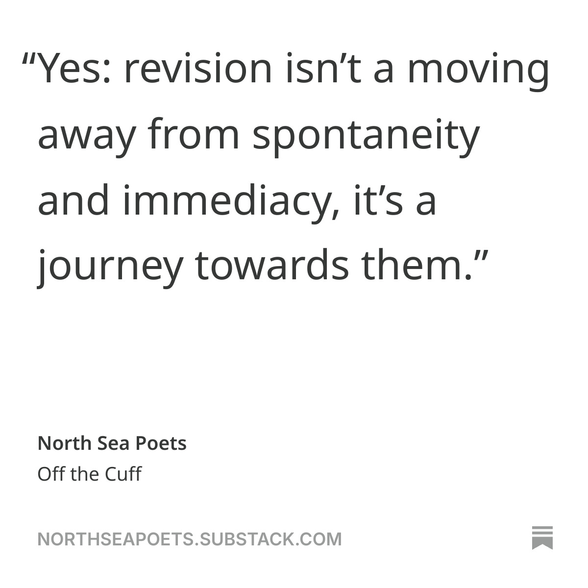 NorthSeaPoets's tweet photo. New post! 📰

Off the Cuff – John Glenday on Spontaneity and Revision

Read here: https://t.co/PhsjITBGzX

#AmReading #NorthSeaPoets #PoetryCommunity https://t.co/HdH64wiPV7