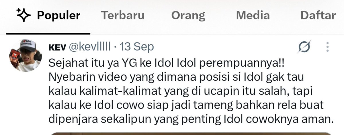pieceofcake103's tweet photo. Sejahat itu lo ke idol perempuan. Padahal Idol lo perempuan juga. https://t.co/aY8FzmqwX7