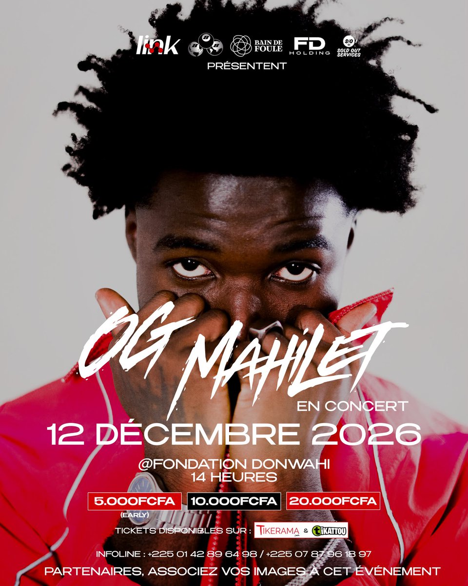 ogmahilet's tweet photo. 🎟️ LA BILLETTERIE EST OUVERTE !
Le concert de OG Mahilet, c’est le 12 décembre à la Fondation Donwahi.

https://t.co/X3tSns4I1w
https://t.co/c33Fnl2lqj

🎫 Réserve ta place dès maintenant.

🎱 https://t.co/KkBDEAudj0