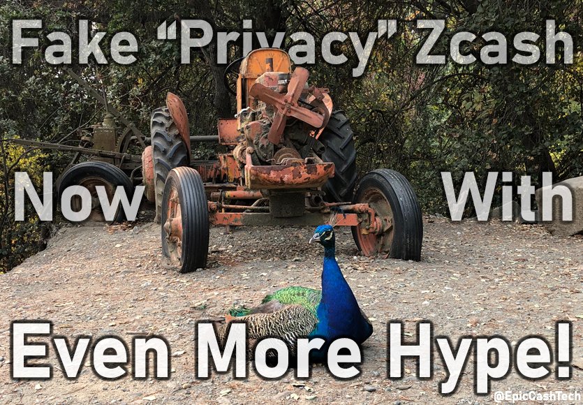 EpicCashTech's tweet photo. "Haters" are slamming Zcash for being fake...
Zcash is not fake, their approach to privacy through centralized KYC surveilled gatekeeper is fake, but their hype is REAL 🤣🤣🤣 https://t.co/PYc5WdUU8e