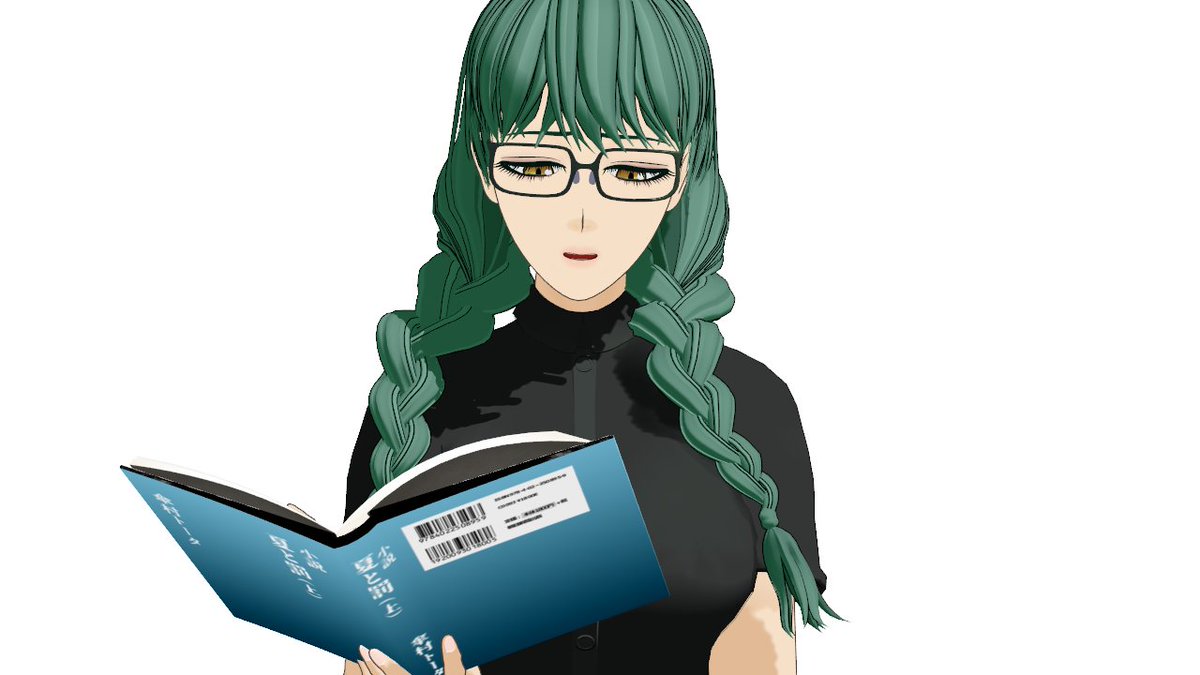 miuradaikonman's tweet photo. サイジングでザっと調整まで
動くと楽しいね自分がやらない動きと表情が見られる。モーフ追加したかいがある！
体格の違いで元動画に比べて本がでかくみえる。こいつは指筋が強い

●MMD
モーション：孤児様
四六判ハードカバー：PAC_MMD様／孤児様
キャラモデル：自作
VMDサイジング：miu様 https://t.co/RVWS9alcRx
