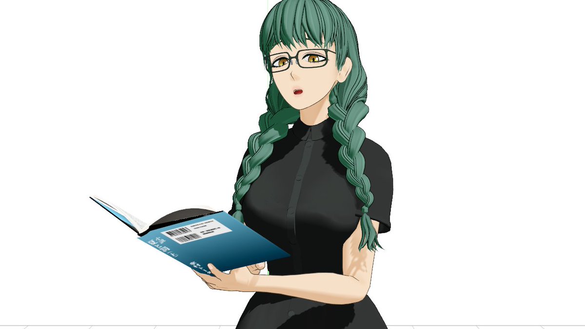 miuradaikonman's tweet photo. サイジングでザっと調整まで
動くと楽しいね自分がやらない動きと表情が見られる。モーフ追加したかいがある！
体格の違いで元動画に比べて本がでかくみえる。こいつは指筋が強い

●MMD
モーション：孤児様
四六判ハードカバー：PAC_MMD様／孤児様
キャラモデル：自作
VMDサイジング：miu様 https://t.co/RVWS9alcRx
