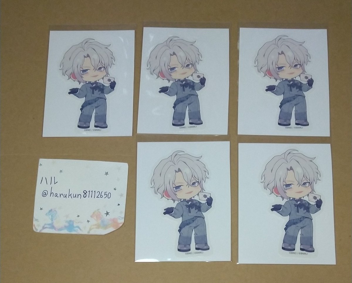 harukun81112650's tweet photo. 【交換】アイドリッシュセブン アイナナ アニカフェ Salon de TRIGGER ステッカー 

譲）楽5
求）天

＊10/3池袋手渡し可能(固定ポスト)
＊10/3(18:10回)アニカフェ内可能
＊横浜・池袋手渡し、郵送
よろしくお願い致します https://t.co/tvHLAi7gWF