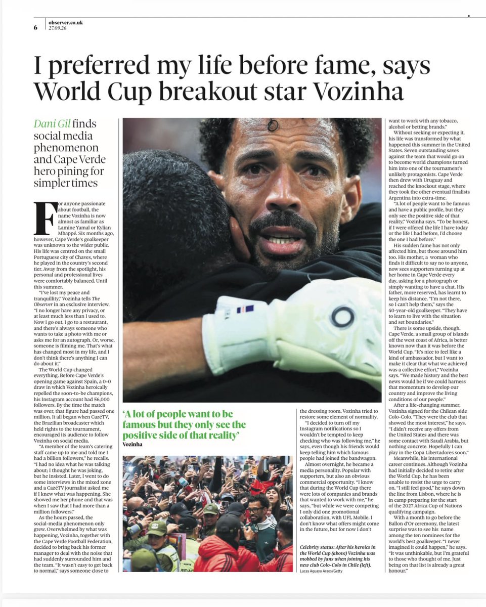 demetriovec's tweet photo. Vozinha deu uma entrevista ao jornal Observer e disse que, se pudesse escolher entra a vida antes e depois da fama, escolheria antes da fama.

Disse tambem que perdeu "a paz e a tranquilidade" e que as pessoas só enxergam o lado positivo da fama.

Fica a dica pra quem segue achando que entregar um monte de seguidor a quem não pediu é, sempre, um grande favor.