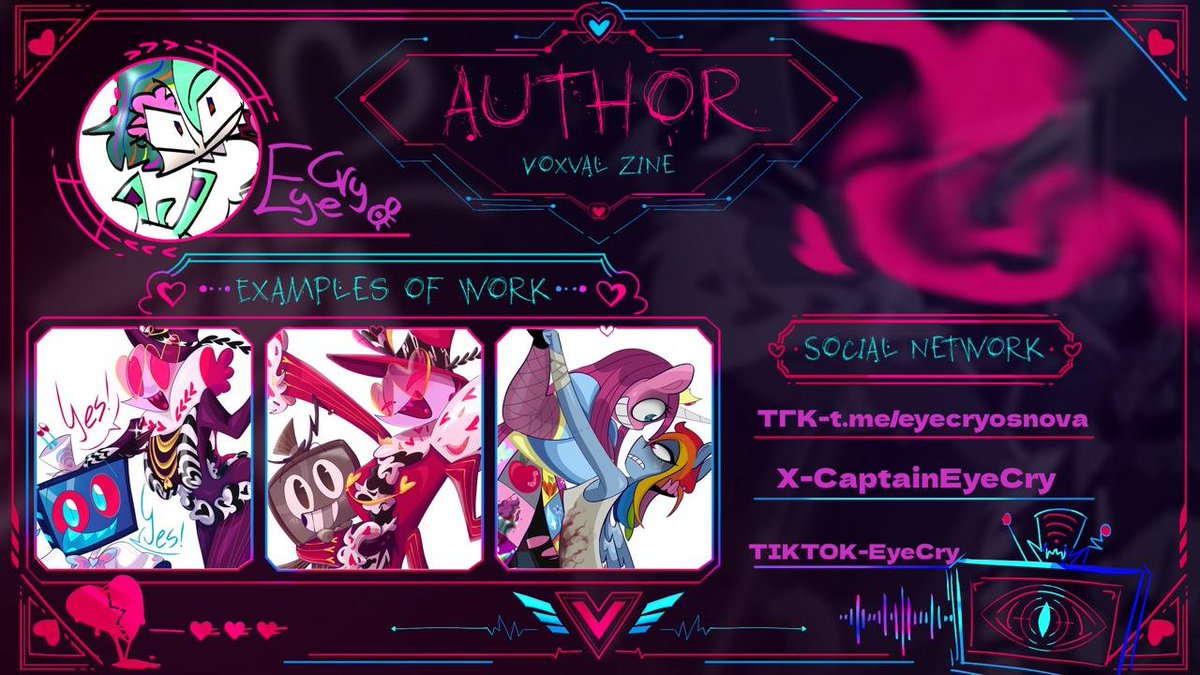 SharkOfficeTeam's tweet photo. That beauty could make even Lilith jealous, baby!

Let's hear it for EyeCry! 💋✨

_____________________________________
#VoxVal #Staticmoth #Vox #Valentino #Voxvalzine #zine #hotelhazbin https://t.co/eZ6GmeMBLp