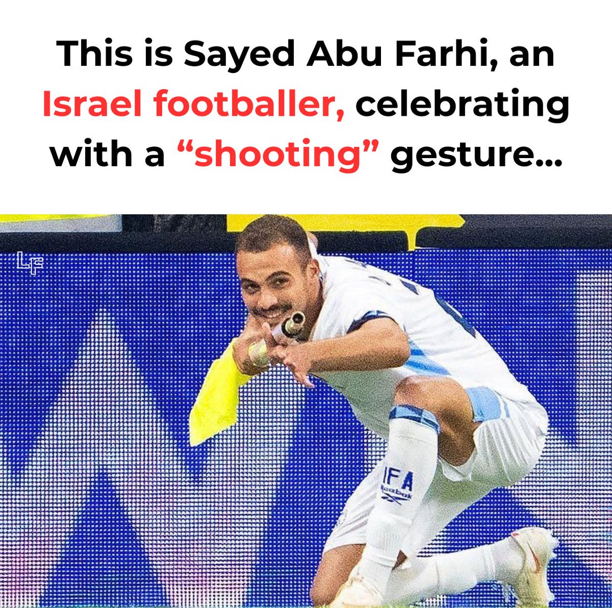 LanksFootball's tweet photo. TALK ABOUT A MASSIVE SELF-SABOTAGE! 🥹🐧

The incident where Sayed Abu Farchi was shown a red card and sent off for a "shting" goal celebration during Israel's 1-3 defeat to Austria in the Nations League has divided the football world into two camps.  

This gesture mimicking a gn has become especially sensitive as it took place right amid the tense mlitary cnflict involving Israel. One side argues that a celebration evoking volent imagery from a player representing a nation at wr can easily be seen as a provocative or plitical message on the pitch, making the punishment necessary. Conversely, his defenders view it simply as a familiar celebration used by many footballers (like a "sharpshter" gesture) and argue that a straight red card was far too harsh.
