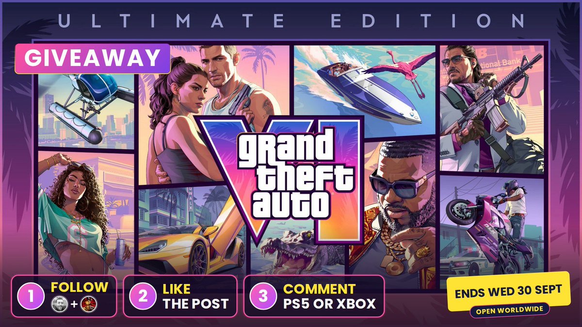 IndieGameJoe's tweet photo. Want GTA 6 Ultimate Edition for free on the console of your choice? @SynthPotato and I are giving a copy away!

How to enter:
- Follow @IndieGameJoe + @SynthPotato
- Like this post
- Comment PS5 or Xbox

Open worldwide, winner picked this Wednesday. Good luck! https://t.co/f6kwqBsAKb