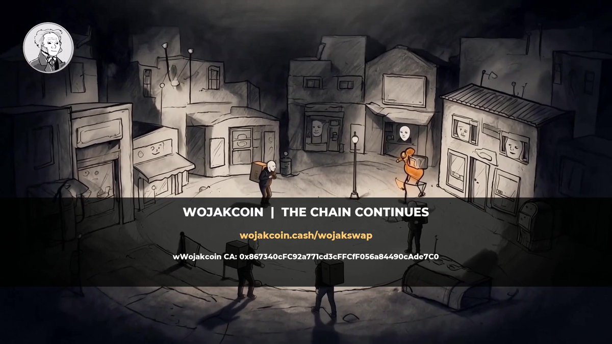 WojakCoin2017's tweet photo. THE CHAIN CONTINUES

Native WJK powers the WojakCoin blockchain. wWojakcoin brings access on Base.

WojakSwap: https://t.co/NP0xXhJIka
CA: 0x867340cFC92a771cd3cFFCfF056a84490cAde7C0

What should the next short cover?

#ProofOfWork #Ordinals #CryptoDocumentary https://t.co/ukpCxrBlqj