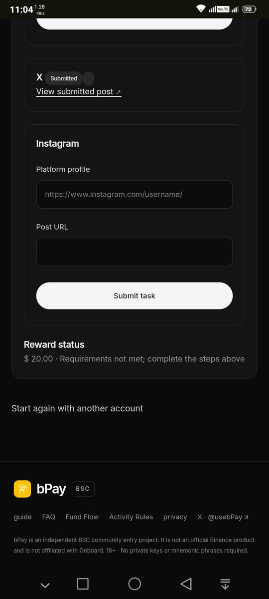 SiddiqueAbir's tweet photo. Quick update 

FREE $20 on BINANCE!!!

if you have a binance account, try this.

you only need 6 followers to qualify.

go to https://t.co/64BcawxSgy
7. switch the language to english
8. complete the task + submit your wallet

CA: 0xb13003bf44de426dd2a3aae3df9c3400de0a7777 https://t.co/ptvUSm4gyG