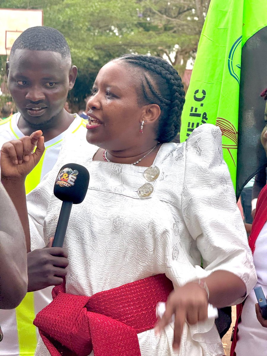 NupUpdates's tweet photo. Hon. @SheilahAmaniyo, Woman MP for Mukono District, today joined fans at Bishop SS Playground for the Masaza Cup Semi-Final as Kyaggwe faced Bugerere. https://t.co/ubSIltIVod