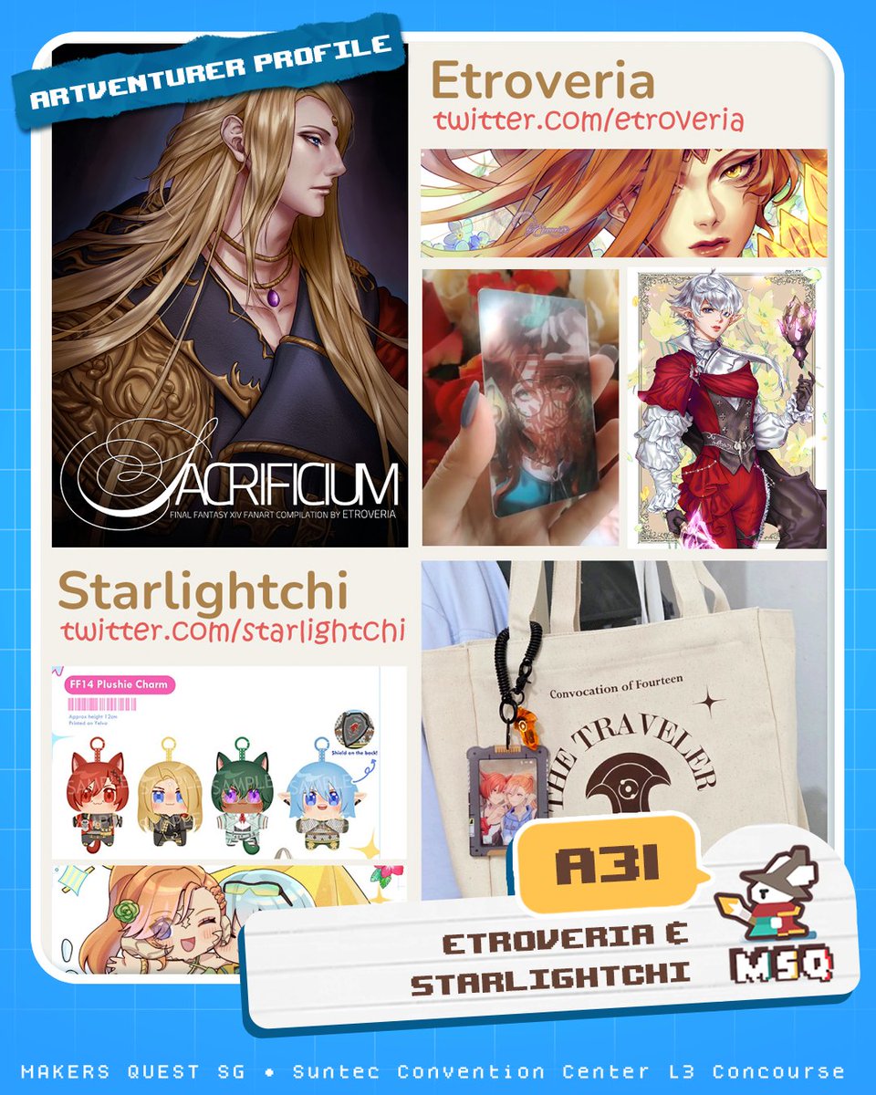 MakersQuestSG's tweet photo. ✨Quest:Find your friends, enemies and companions along the way!✨

B31- Berrybooze
A31- Etroveria &amp; Starlightchi
B37- Gaelicatnip
B36- ShiranKi &amp; Camiiie

📍Makers Quest SG
Suntec Concourse L3
17 Oct 2026
10am-7pm
Check out the full map on our website! Link in profile #msqsg2026 https://t.co/CpXfv3cIcP