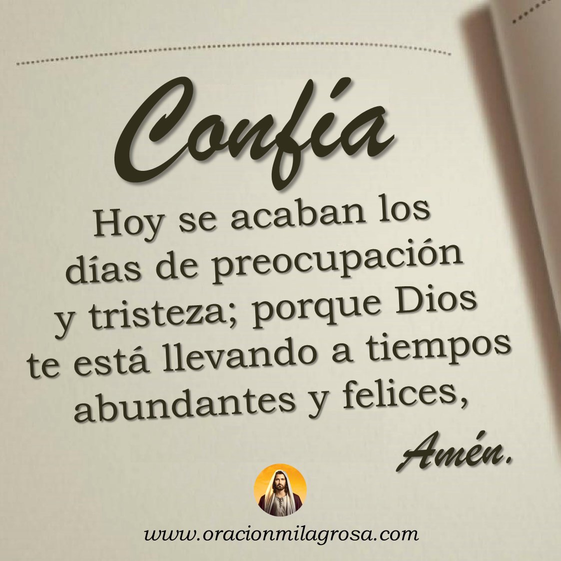 oracion_milagro's tweet photo. Ora con nosotros: Amado Dios, pongo en Tus manos mi vida, mis proyectos y mis finanzas; Abre para mí las puertas de la abundancia, bendice mi trabajo y multiplica cada esfuerzo que hago con amor y honestidad.

Que nunca me falte lo necesario y que lleguen nuevas oportunidades, prosperidad y bendiciones para mí y mi familia, Amén 🙏