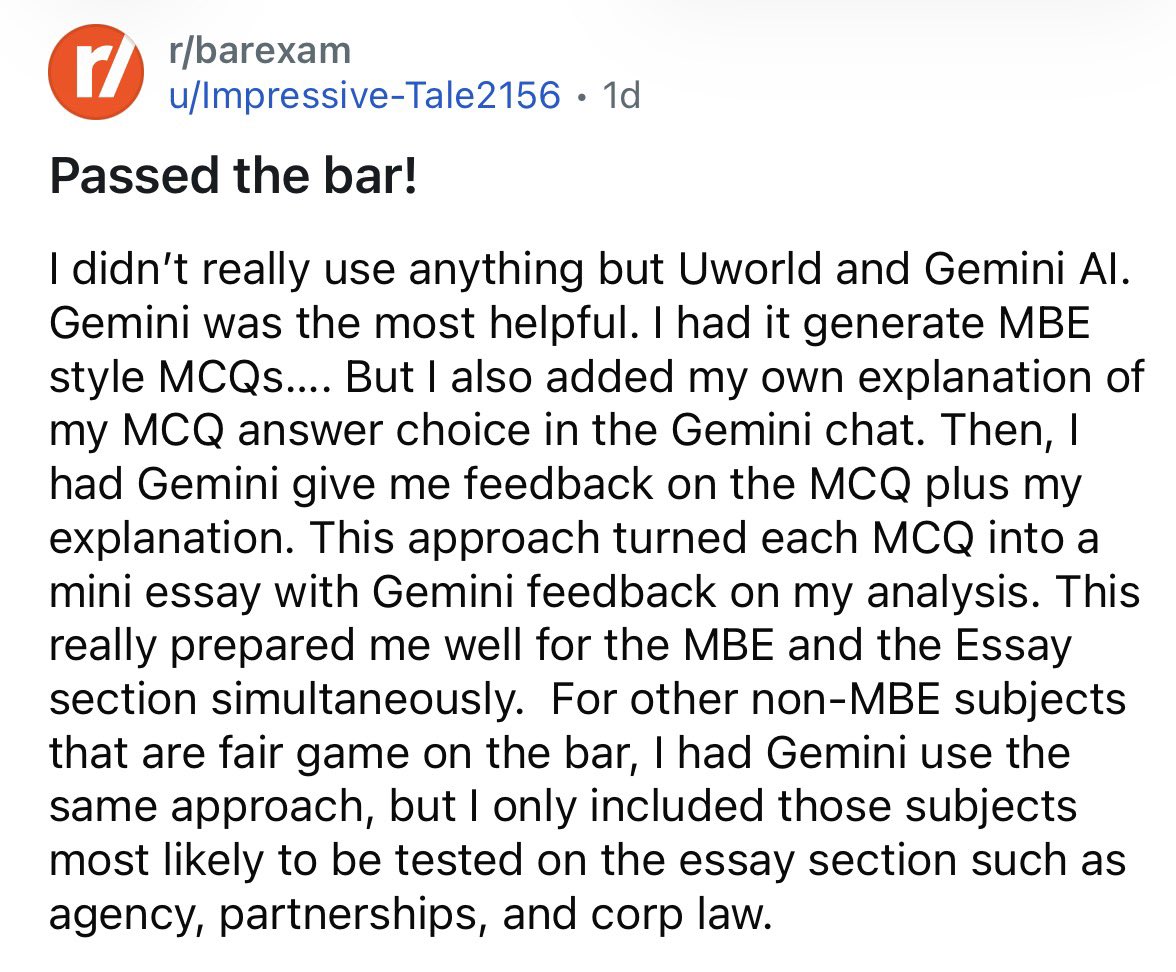BarExamTutor's tweet photo. AI has entered the bar prep building: 

#barexam https://t.co/6gsdBxFbwQ