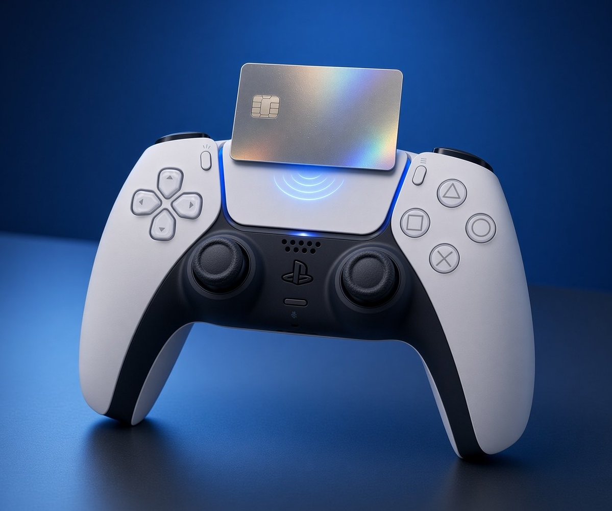 TheGameVerse's tweet photo. Sony is quietly working to make it easier to take your money at the PS Store. 

A new patent describes tap-to-pay through a PlayStation controller. You hold your phone or card near the touchpad, the controller rumbles, and the purchase goes through.

No more typing a card number with the analog stick. No digging through PSN settings mid-hype.

Great for convenience, dangerous for impulse buys. One tap during a sale and your wallet’s GONE. 

My guess is we’ll see this on a future DualSense or PS6.