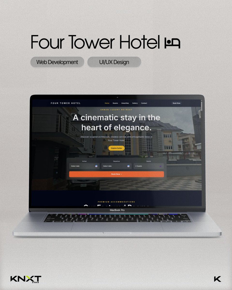 knxtstudio's tweet photo. Website project by KNXT Studio!

We crafted a modern hotel website, ensuring a smooth experience for showcasing rooms, amenities, and bookings.

Your business needs a website that performs!

📩 DM us to kick off your project.

#WebDesign #HotelWebsite #UIUX #KNXTStudio https://t.co/wnHWRYkWDg