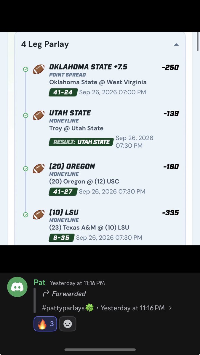 ParlayFiends's tweet photo. CASHING SOME COLLEGE 🏈🏈

Don’t miss out on NFL games today💰🔒

#college #NFL #football https://t.co/L9dvKj6Xhw