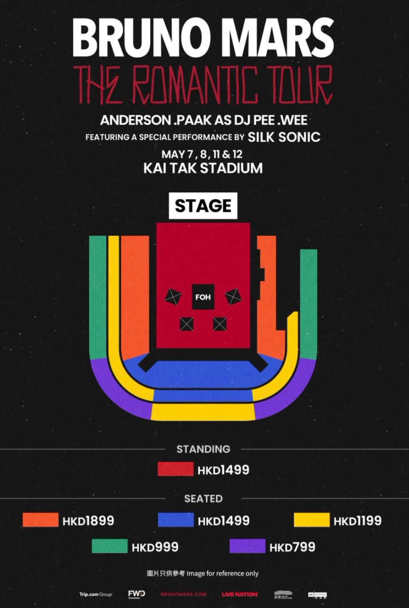 Jptickets's tweet photo. ‼️Selling Bruno Mars Romantic Tour HONG KONG ticketss‼️

For both days Sat(8/5) & Tue(11/5) for ORIGINAL PRICE (without customer service fee) 
A Tier, B Tier and C Tier
Panik buying lead to having extra ticketss😭😭🙏🏻
Dm 
#KaiTakStadium #TheRomanticTour #BrunoMars #Concert #HongKong
#Tickets #Hk
