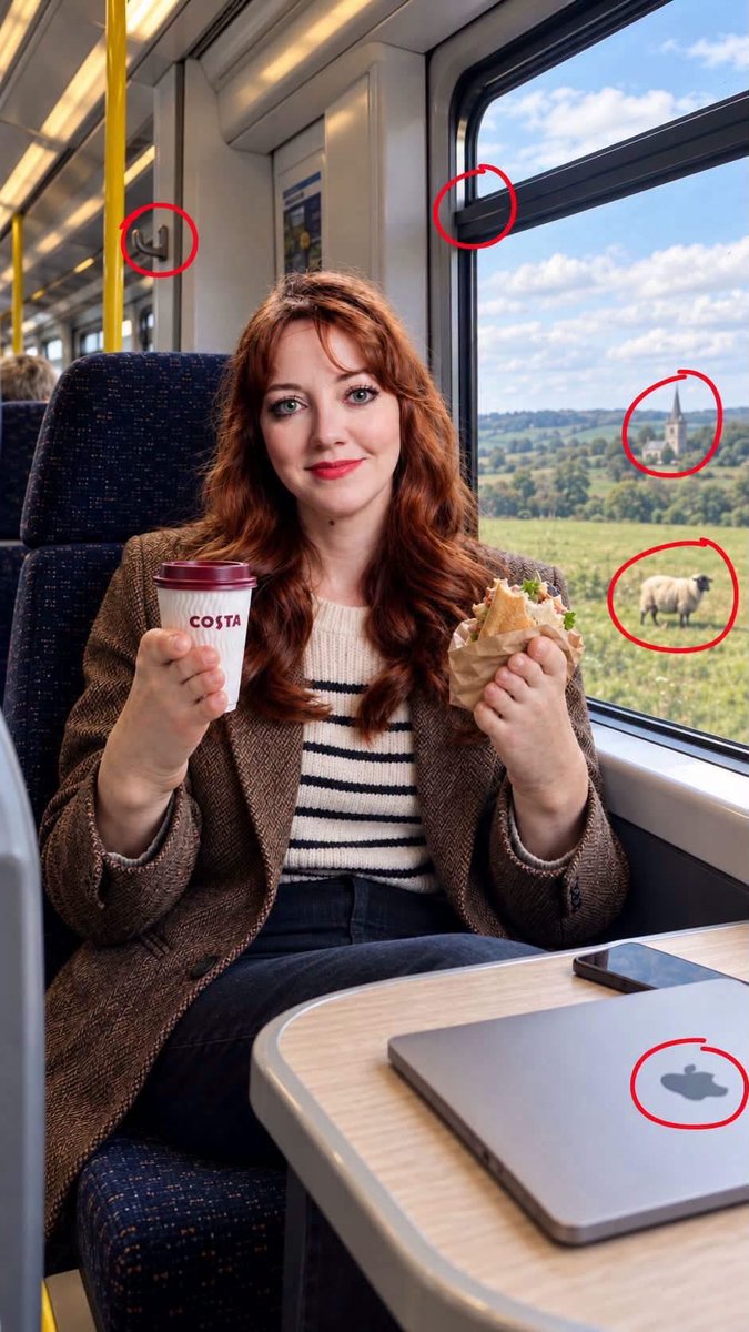 slantchev's tweet photo. These days AI fakes are everywhere, so it’s crucial to learn to spot them. Here’s a visual guide to finding typical AI mistakes (circled in red). https://t.co/bBM0KKUbfR