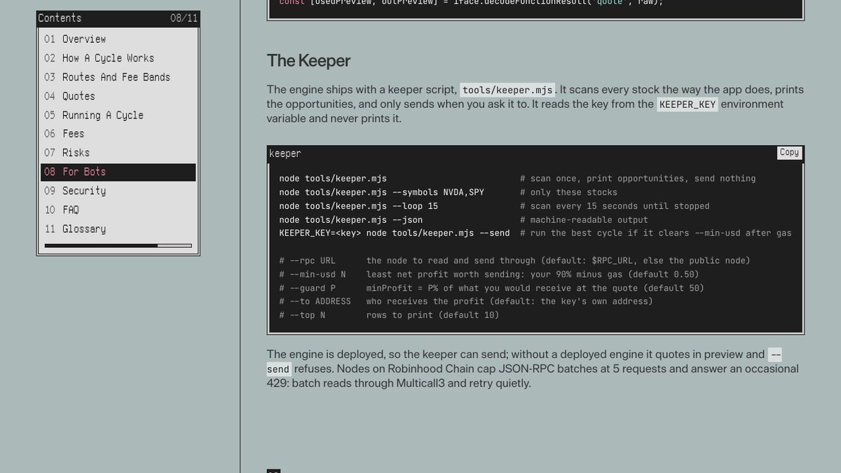 arbiodotsh's tweet photo. The app is one way to call the engine. The keeper script is another: it scans every stock the way the app does, prints what it finds and sends nothing unless you ask it to. It reads its key from KEEPER_KEY and never prints it.

https://t.co/8YeyyGFYmL https://t.co/I0pqHkEMZe