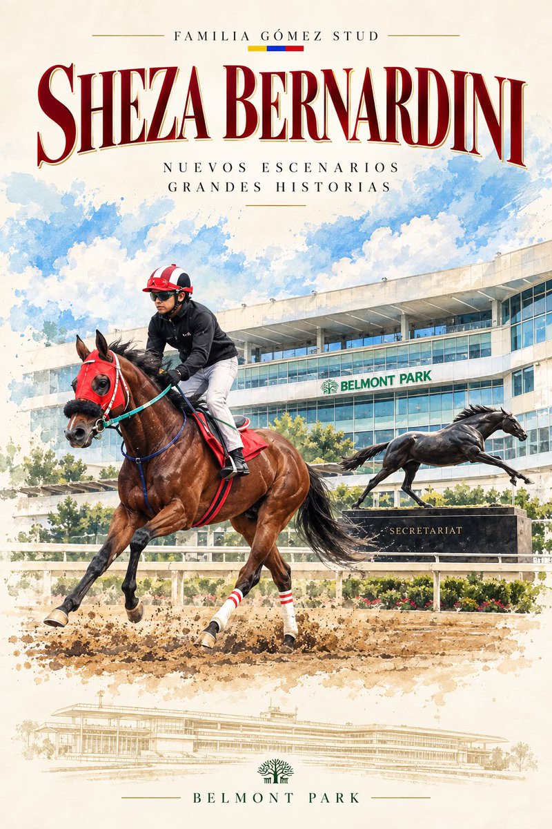 HipicoColombia's tweet photo. Se viene un mes movido para FAMILIA GÓMEZ STUD LLD:

SHEZA BERNARDINI🧬: Nos vamos a NY 🗽. Inscrita el miércoles 30 de septiembre en la 4 carrera de @BelmontPark1905 

AERIALIST: Volvemos a intentarlo en la NW3 el domingo 4 de octubre en @GulfstreamPark 

FAYTASTIC: Correrá el día 12 de octubre en @parxracing 

SMOOTH MOTION: Se recupera de castración 🥚🥚🚫