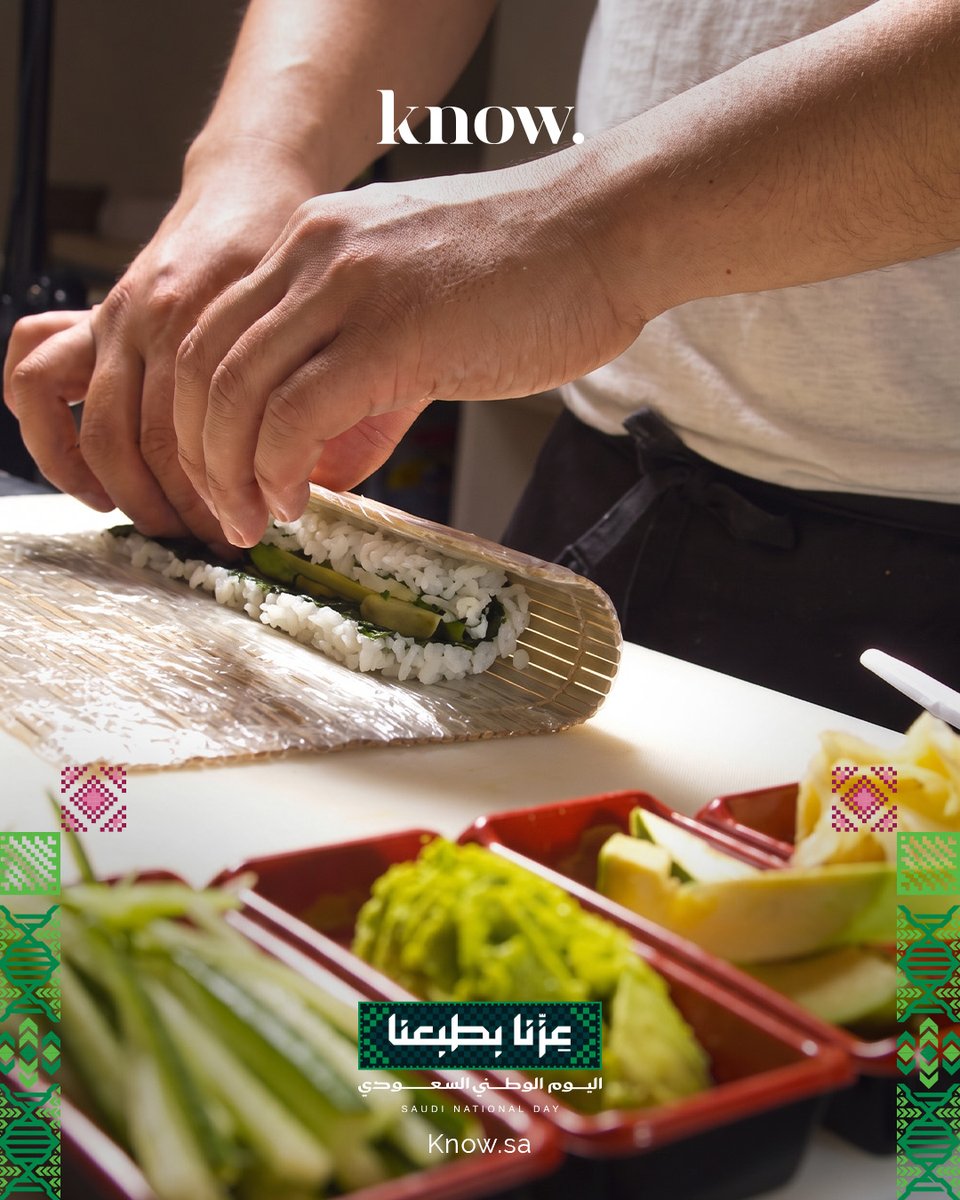 KNOW__sa's tweet photo. Explore the art of sushi making and enjoy creating something delicious from scratch with KNOW
اكتشف فن إعداد السوشي واستمتع بصناعة شيء لذيذ من البداية مع KNOW.

#KnowWorkshops #SushiMaking #CookingWorkshop #SaudiArabia #ورش_عمل #ورشة_سوشي #إعداد_الطعام #تجارب_السعودية https://t.co/QRFX7ylM6m