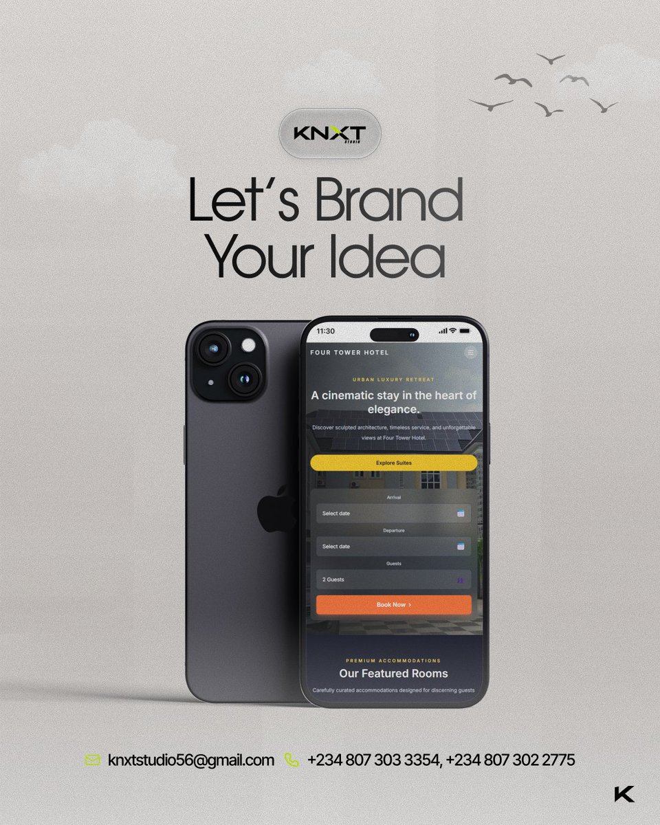 knxtstudio's tweet photo. Website project by KNXT Studio!

We crafted a modern hotel website, ensuring a smooth experience for showcasing rooms, amenities, and bookings.

Your business needs a website that performs!

📩 DM us to kick off your project.

#WebDesign #HotelWebsite #UIUX #KNXTStudio https://t.co/wnHWRYkWDg