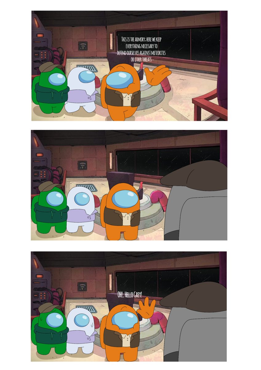 EliFlamosa's tweet photo. grumpy crew member 
My OC among us 

#amongusshow #amongusorange #amongusgreen #amonguswhite #amongusoc https://t.co/mNHsPek2Fr