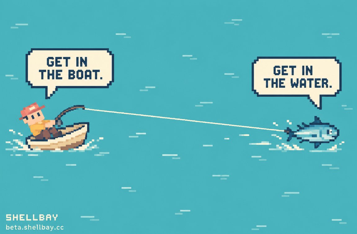 Shellbay_rb's tweet photo. Captain: “Get in the boat.”
Fish: “Get in the water.”
Negotiations are going well. https://t.co/S0A9VKrsWa