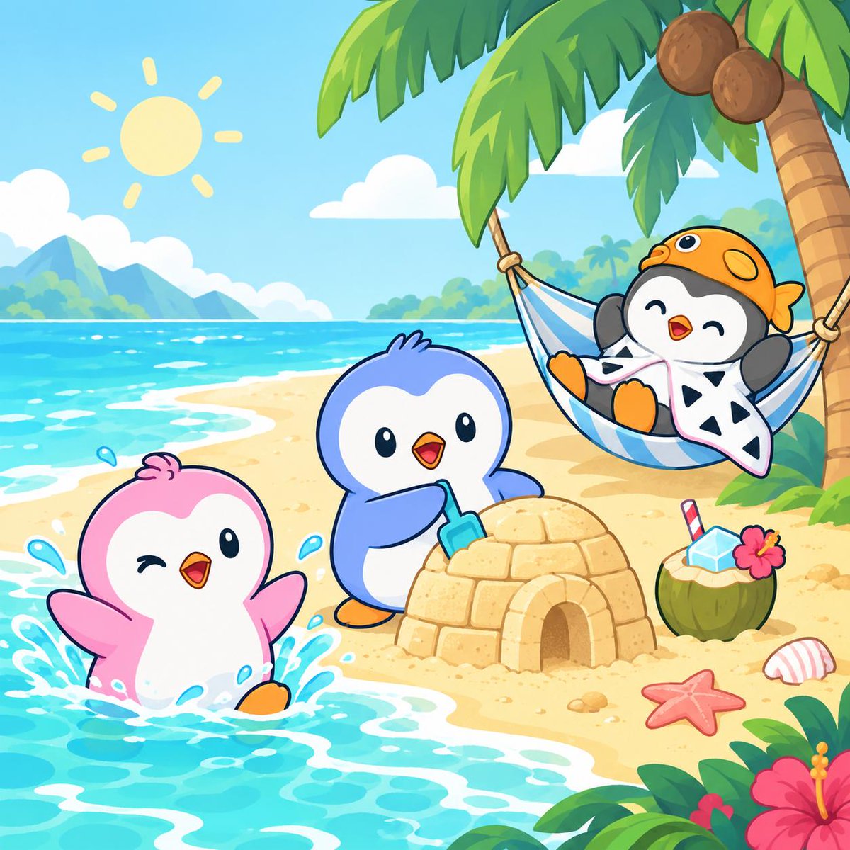 wodlworld's tweet photo. The gang went on vacation and still built an igloo. Out of sand. 🏝️ $WODL https://t.co/xZdiAKscYi