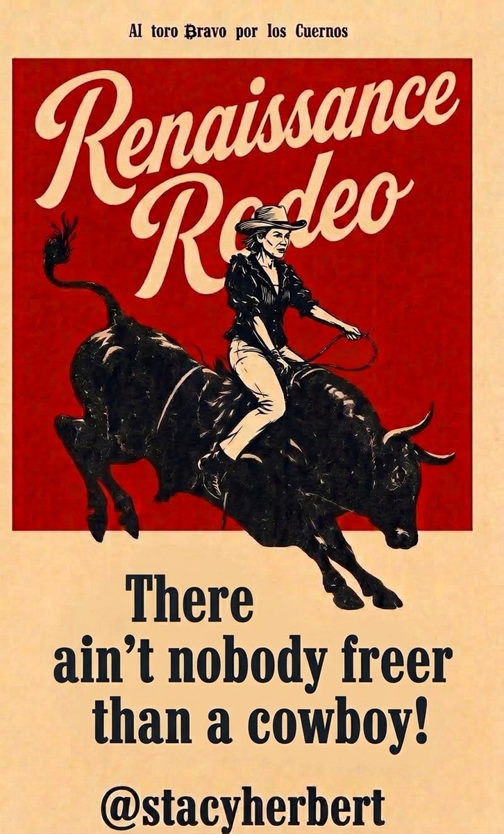 comingupnachos's tweet photo. "There ain't nobody freer than a cowboy" 
- @stacyherbert 

BBQ, Bitcoin and Bulls in Ilopango 🤠

 for tix and info follow @rodeo_sv
or join the waitlist https://t.co/sFXKy9SdDt 

Giddy Up! https://t.co/JK1KoxIdUe