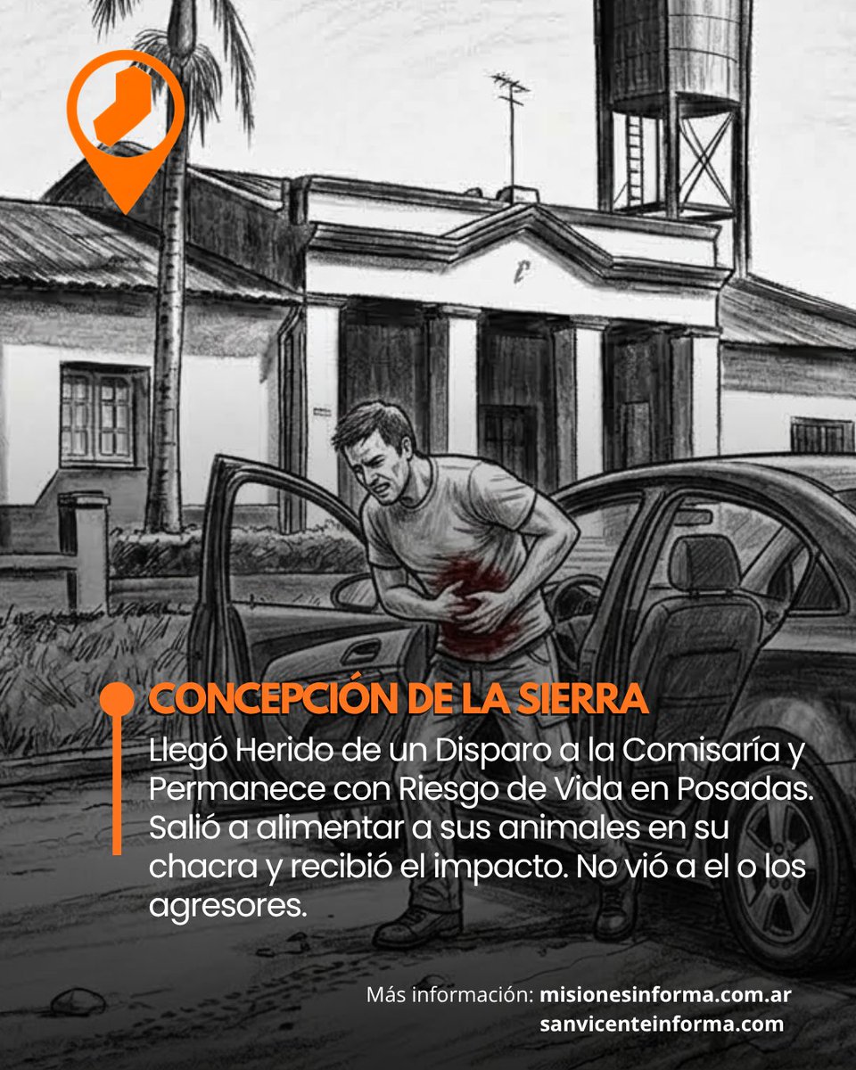 MnesInfo's tweet photo. Llegó Herido de un Disparo a la Comisaría de Concepción de la Sierra y Permanece con Riesgo de Vida en Posadas
https://t.co/4kRBnrz4RL https://t.co/2zMp6QPXIC