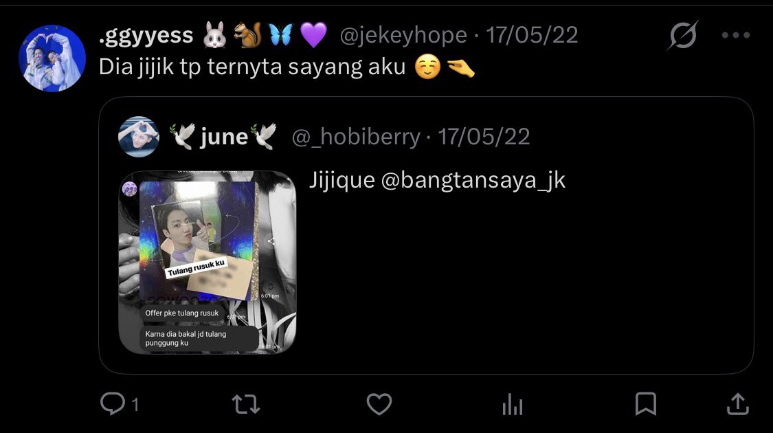 jekeyhope's tweet photo. Klarif ganti uname 2x karna dlu uname aku yg pertama bangtansaya_jk 
Nnti klo aku wts jgn dianggap scam ya nuhun 🙏 https://t.co/UWTXnyMXlX